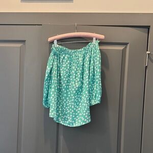 Amazon Teal Floral Blouse